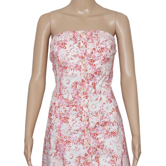 Free People Tomas Mini Dress Floral Printed Strapless Smocked XL - Picture 3 of 6